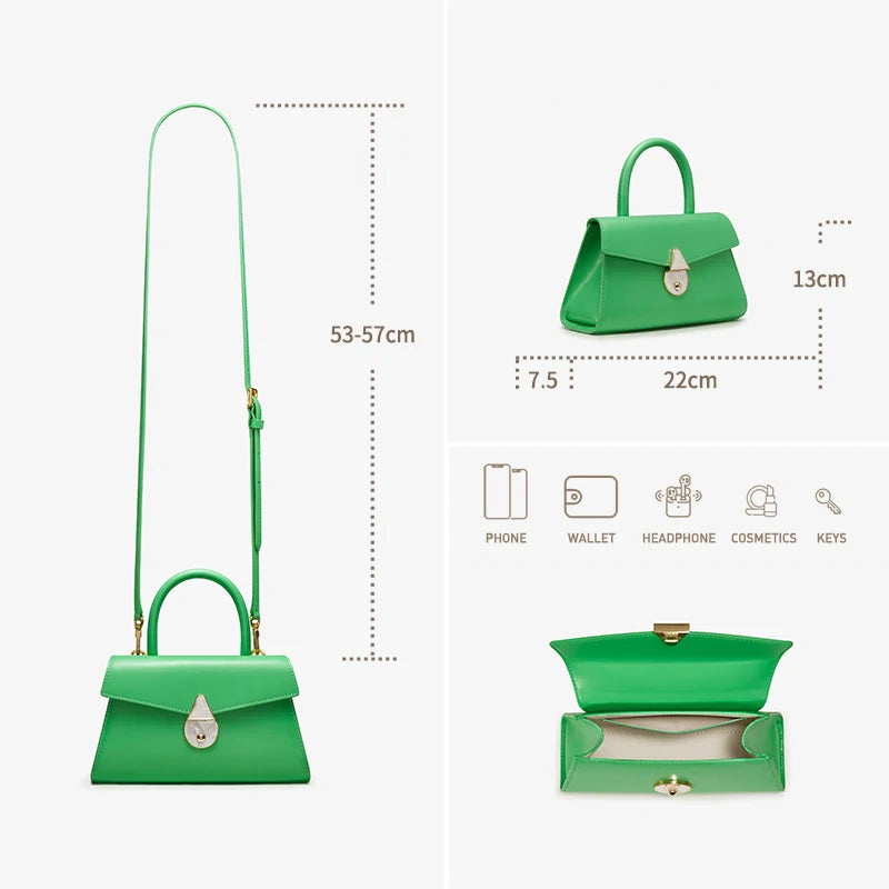 Green Women's HandBag &  Designer Leather Handbags, Handcrafted,  Crossbody Bag, Shoulder Bag, Pouch, Satchel